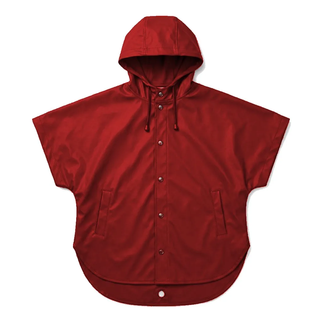 Red Dog Rain Poncho flat lay — wholesale pet apparel, design render