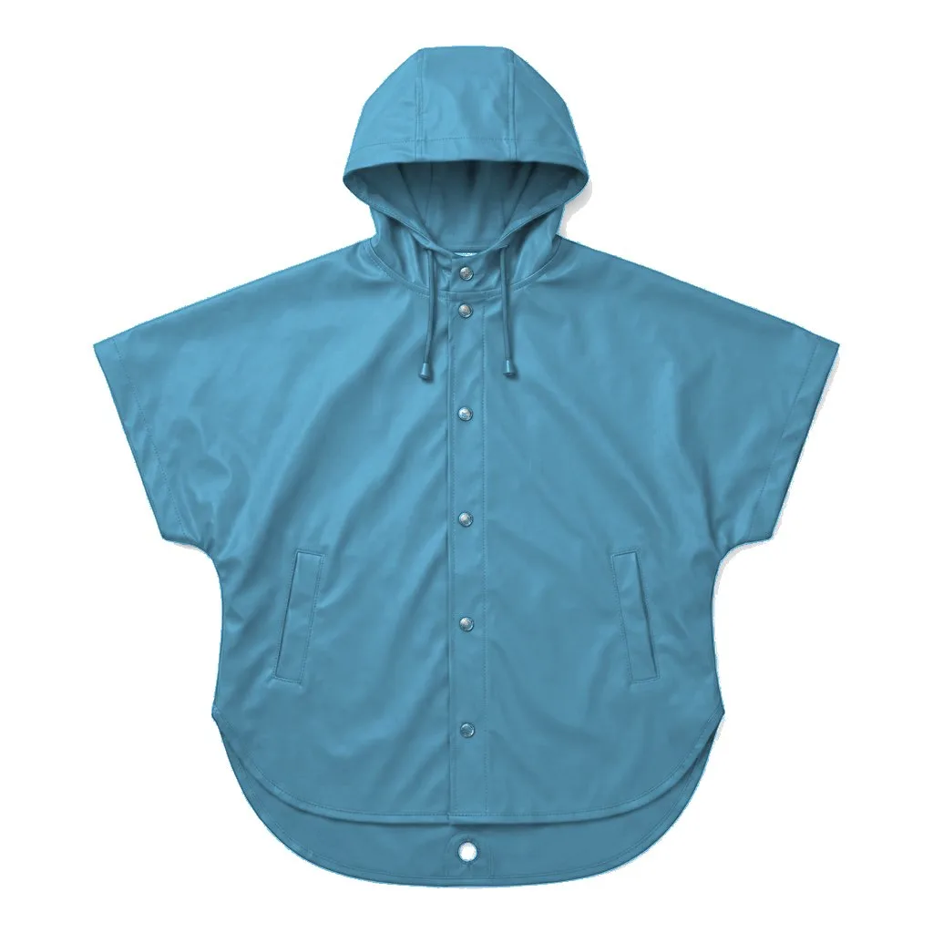 Sky Blue Dog Rain Poncho flat lay — wholesale pet apparel, design render
