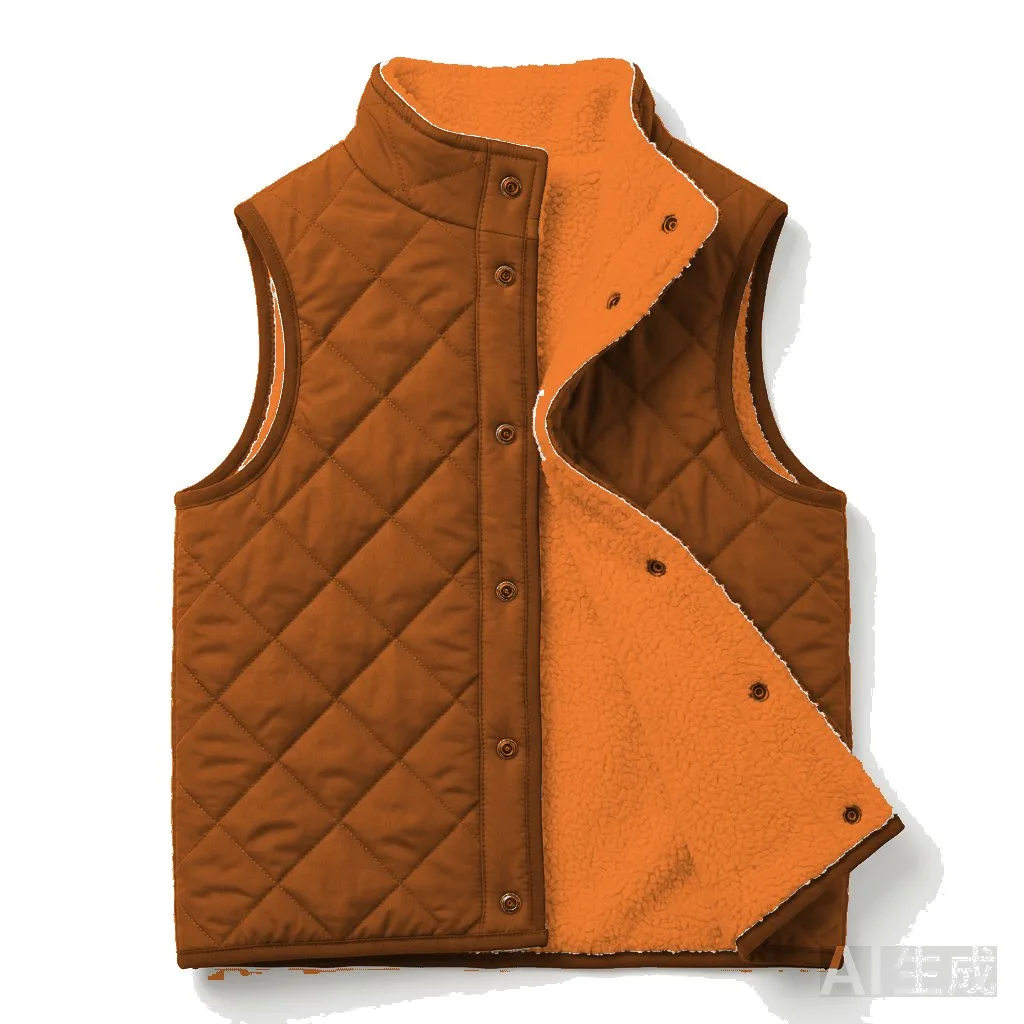 Orange Dog Reversible Sherpa Vest flat lay — wholesale pet apparel, design render