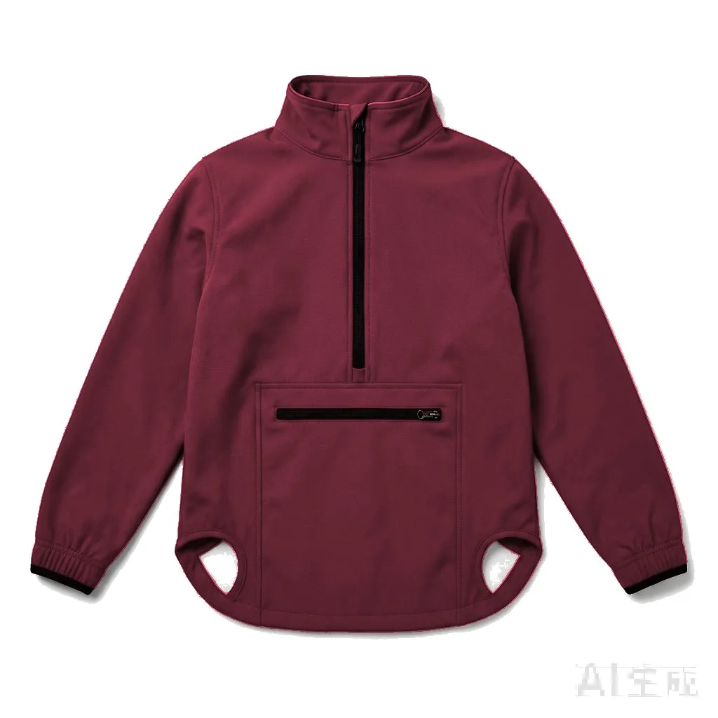 Burgundy Dog Softshell Windbreaker flat lay — wholesale pet apparel, design render