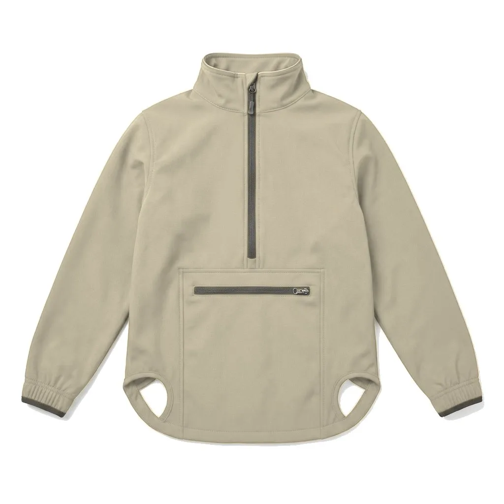 Cream Dog Softshell Windbreaker flat lay — wholesale pet apparel, design render