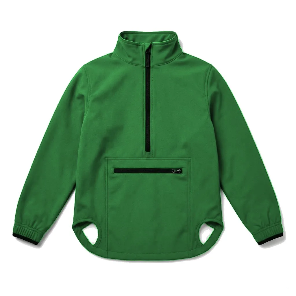 Forest Green Dog Softshell Windbreaker flat lay — wholesale pet apparel, design render