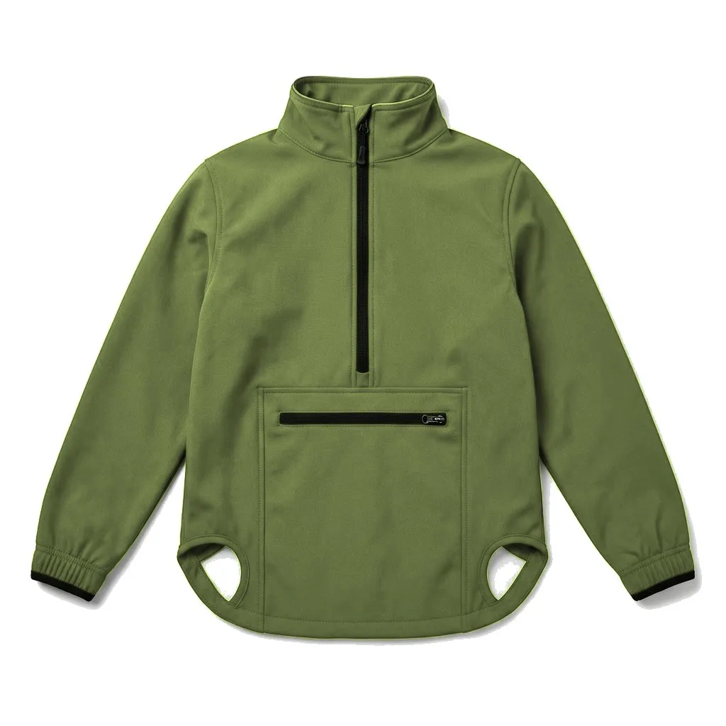 Olive Dog Softshell Windbreaker flat lay — wholesale pet apparel, design render