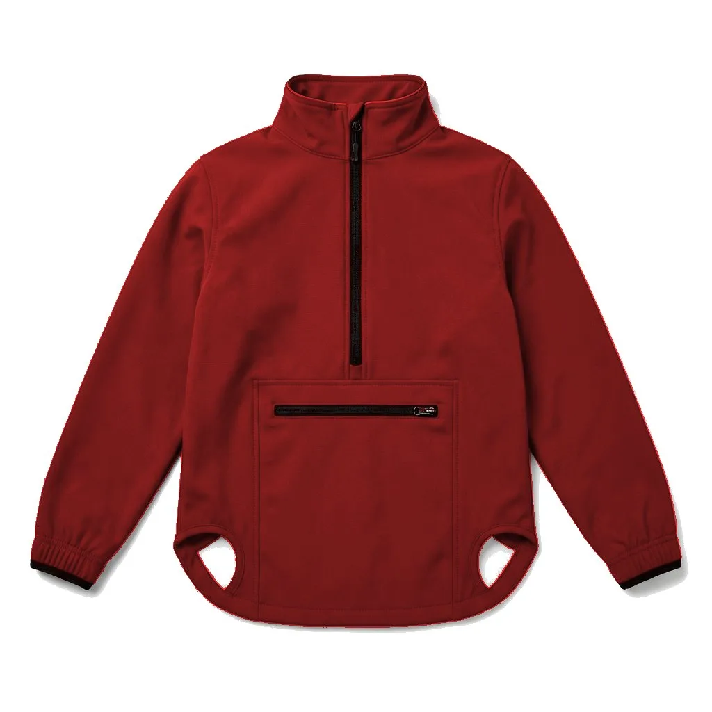 Red Dog Softshell Windbreaker flat lay — wholesale pet apparel, design render