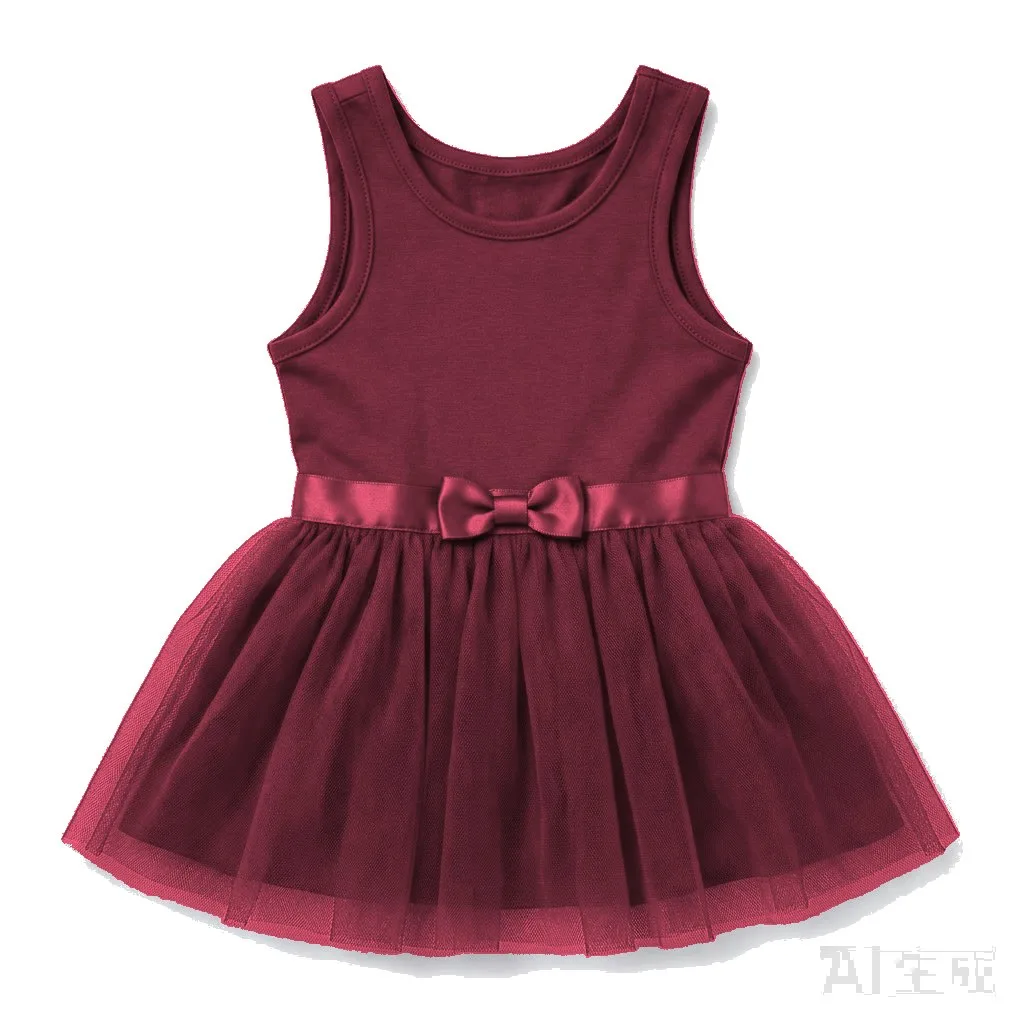 Burgundy Dog Tulle Party Dress flat lay — wholesale pet apparel, design render