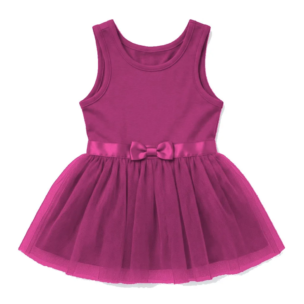 Hot Pink Dog Tulle Party Dress flat lay — wholesale pet apparel, design render