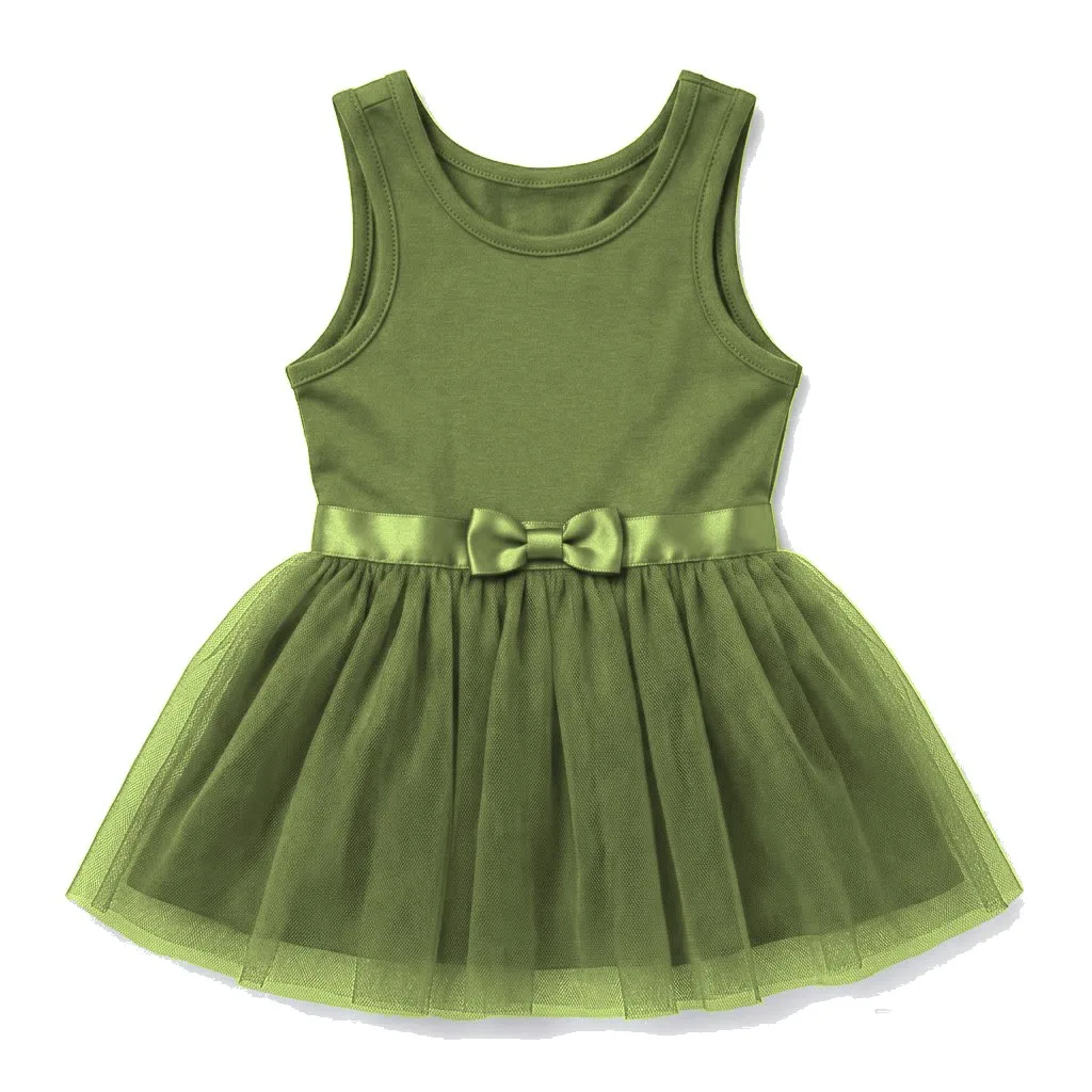 Olive Dog Tulle Party Dress flat lay — wholesale pet apparel, design render