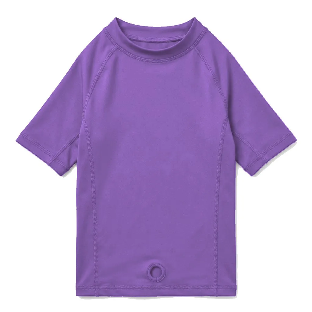Lavender Dog UPF Swim Shirt flat lay — wholesale pet apparel, design render