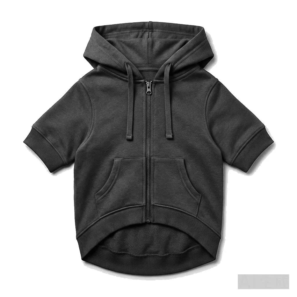 Black Dog Zip-Up Hoodie flat lay — wholesale pet apparel, design render