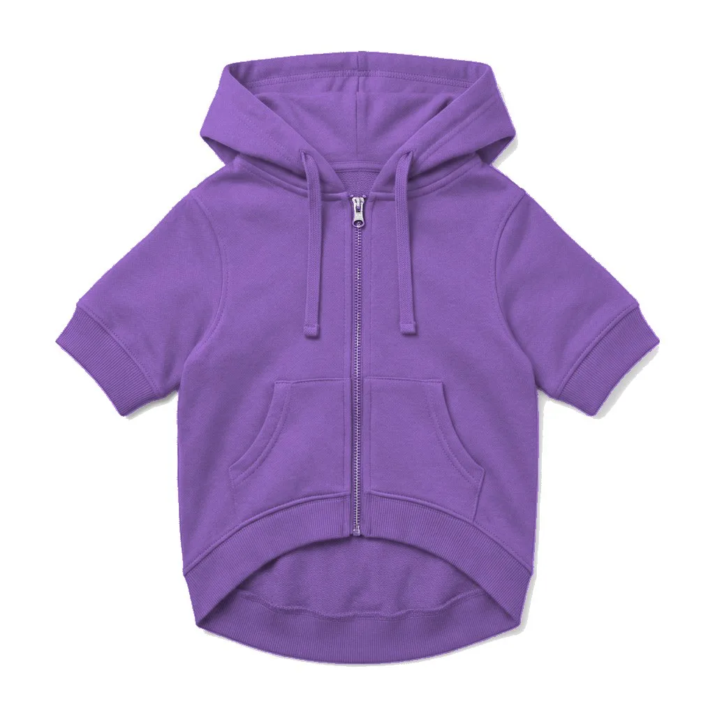 Lavender Dog Zip-Up Hoodie flat lay — wholesale pet apparel, design render