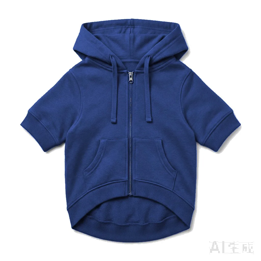 Navy Dog Zip-Up Hoodie flat lay — wholesale pet apparel, design render