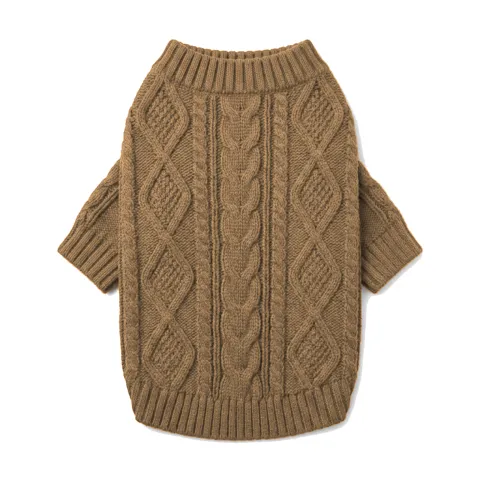 Camel Dog Cable Knit Sweater thumbnail