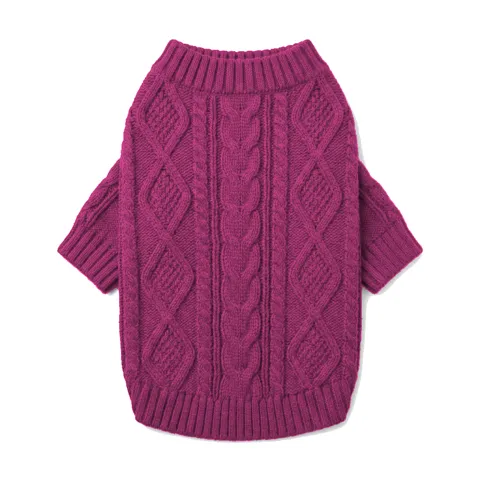 Hot Pink Dog Cable Knit Sweater thumbnail