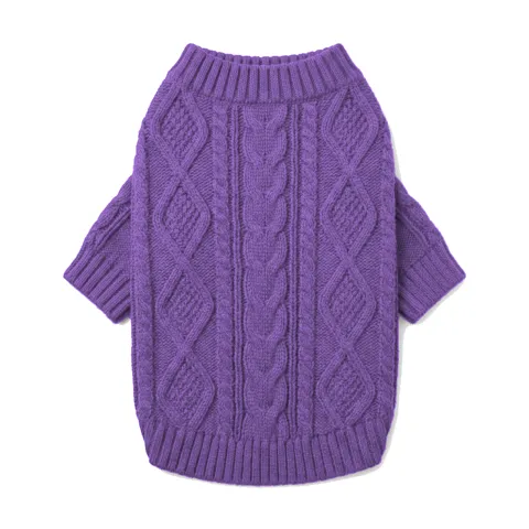 Lavender Dog Cable Knit Sweater thumbnail