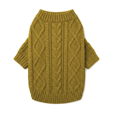 Mustard Dog Cable Knit Sweater thumbnail