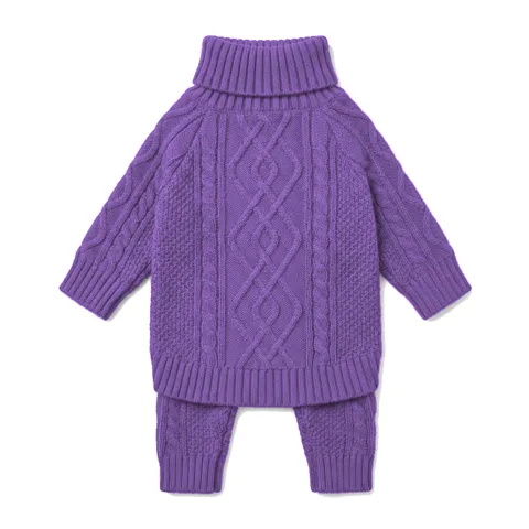Lavender Dog Cable Turtleneck Knit
