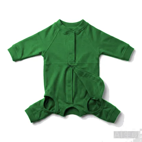 Forest Green Cat Post-Surgery Recovery Suit