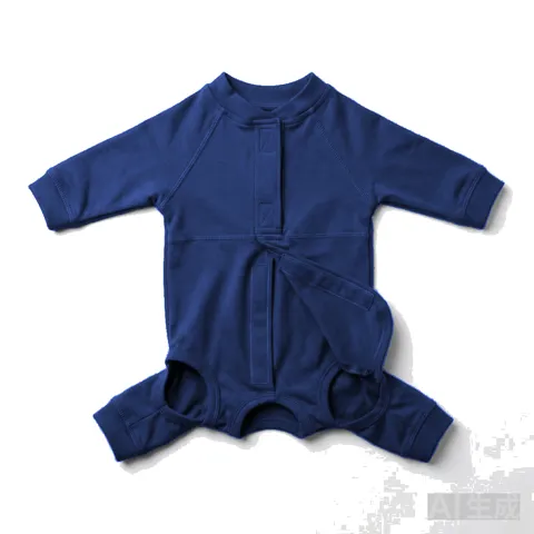 Navy Cat Post-Surgery Recovery Suit