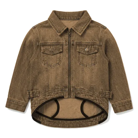 Camel Dog Denim Trucker Jacket
