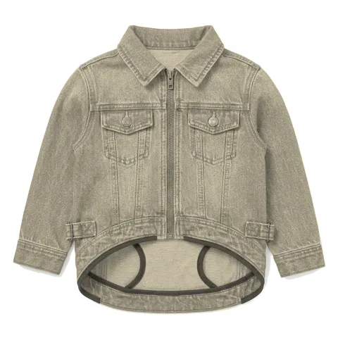 Cream Dog Denim Trucker Jacket