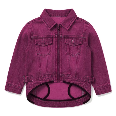 Hot Pink Dog Denim Trucker Jacket