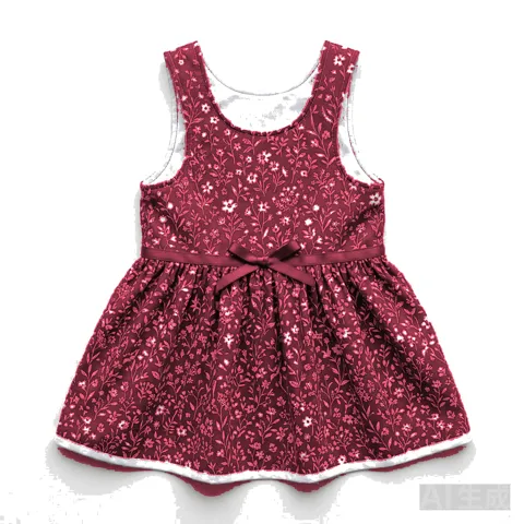 Burgundy Dog Floral Summer Dress
