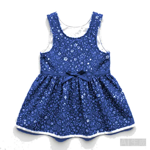 Navy Dog Floral Summer Dress