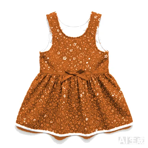 Orange Dog Floral Summer Dress