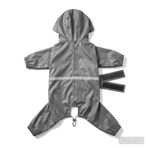 Charcoal Grey Dog Four-Leg Waterproof Raincoat