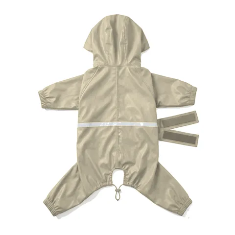 Cream Dog Four-Leg Waterproof Raincoat