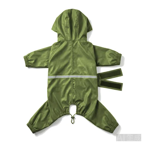 Olive Dog Four-Leg Waterproof Raincoat