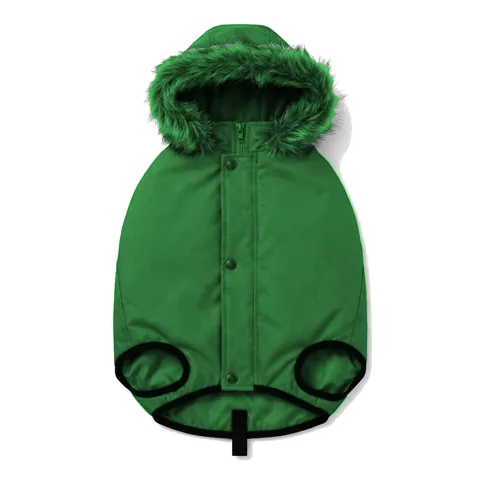 Forest Green Dog Hooded Puffer Parka