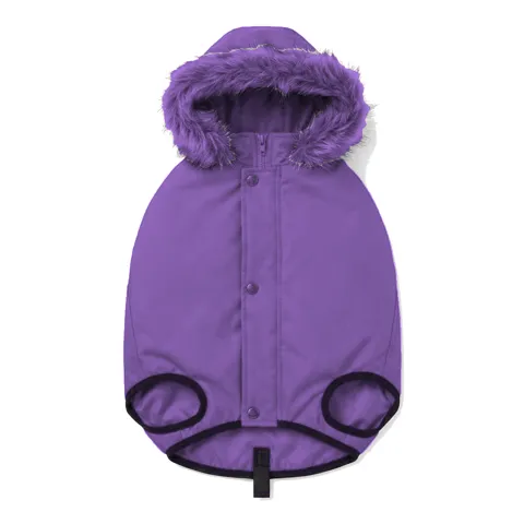 Lavender Dog Hooded Puffer Parka