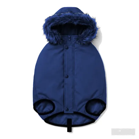 Navy Dog Hooded Puffer Parka