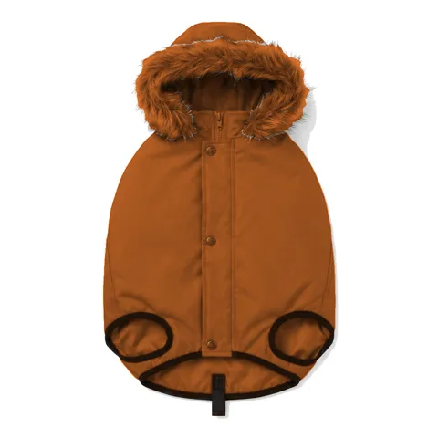 Orange Dog Hooded Puffer Parka