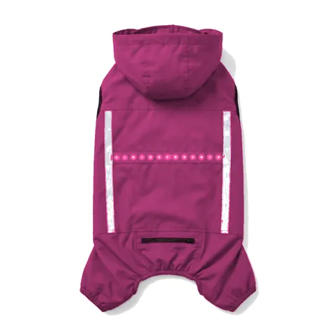 Hot Pink Dog LED Light-Up Rain Jacket