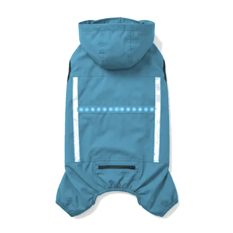 Sky Blue Dog LED Light-Up Rain Jacket