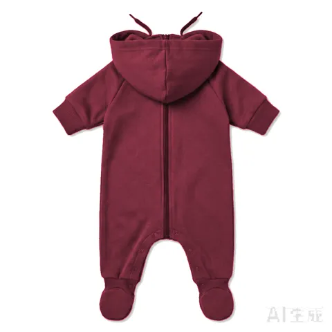 Burgundy Dog One-Piece Pajamas