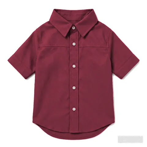 Burgundy Dog Oxford Button-Up Shirt