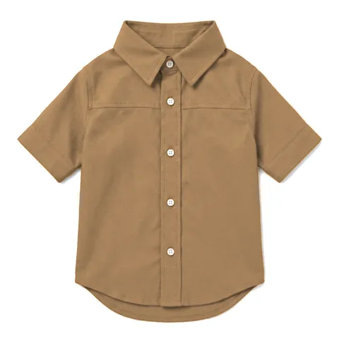 Camel Dog Oxford Button-Up Shirt
