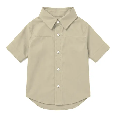 Cream Dog Oxford Button-Up Shirt