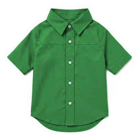 Forest Green Dog Oxford Button-Up Shirt