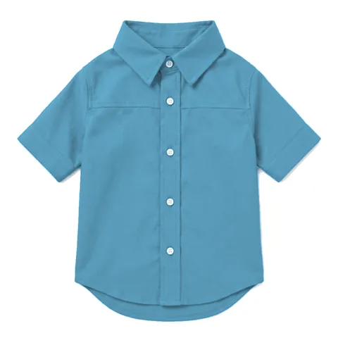 Sky Blue Dog Oxford Button-Up Shirt
