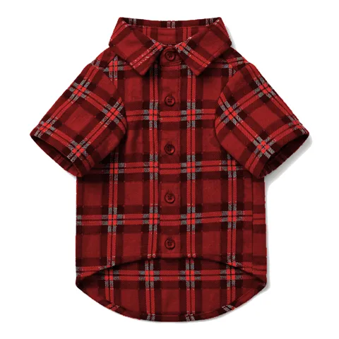 Red Dog Plaid Flannel Shirt