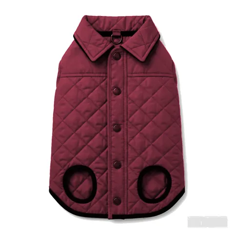 Burgundy Dog Quilted Barn Coat