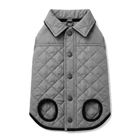 Charcoal Grey Dog Quilted Barn Coat
