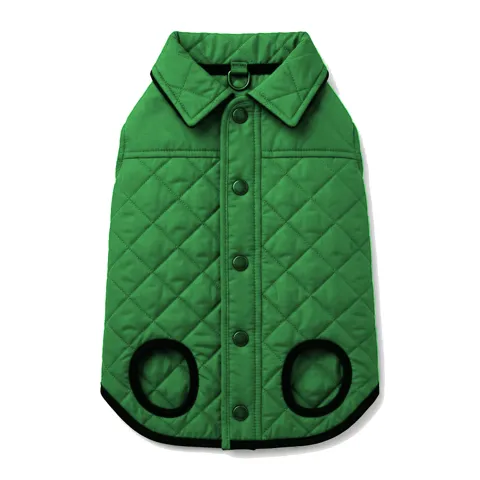Forest Green Dog Quilted Barn Coat