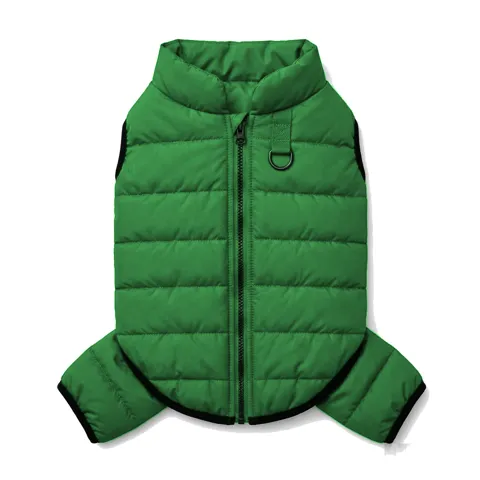 Forest Green Dog Quilted Puffer Jacket