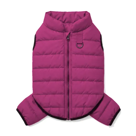 Hot Pink Dog Quilted Puffer Jacket