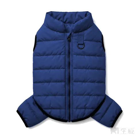 Navy Dog Quilted Puffer Jacket
